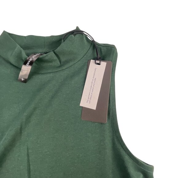 Silver Jeans Co. Dark Green Mock Neck Sleeveless Tank Top Size L NWT - Picture 4 of 7
